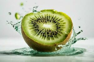 água salpicos em kiwi. ai generativo pró foto