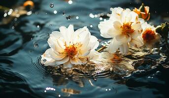 flores dentro a água. ai gerado foto