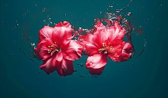 flores dentro a água. ai gerado foto