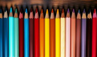 colori lápis n costas para escola conceito. ai gerado foto