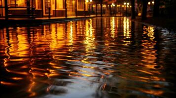 água refletido às noite ai gerado foto