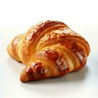 fresco croissant isolado em branco fundo ai gerado foto