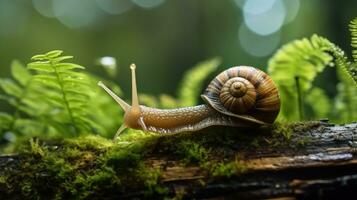 Caracol dentro a floresta ai gerado foto