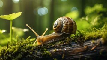 Caracol dentro a floresta ai gerado foto