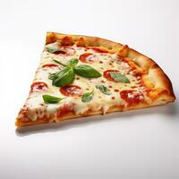 margherita pizza peça isolado em branco fundo ai gerado foto