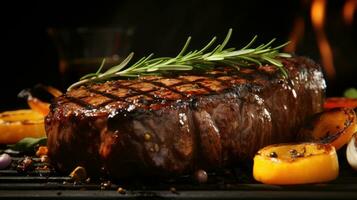 a grelhado lombo bife visto delicioso ai gerado foto