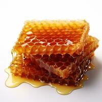abelha favo de mel isolado em branco fundo ai gerado foto