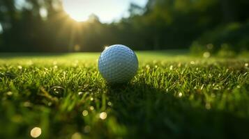 golfe bola em verde ai gerado foto