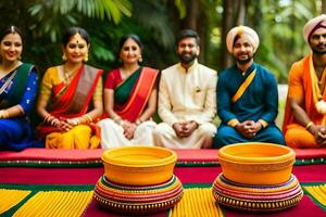 indiano Casamento cerimônia dentro Bangalore. gerado por IA foto