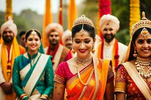 indiano Casamento dentro Índia. gerado por IA foto