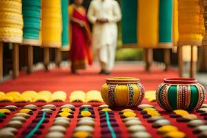 indiano Casamento decoração Ideias. gerado por IA foto