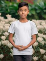 em branco bebê branco camiseta para brincar Projeto ai gerado foto