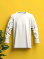 em branco branco camiseta para brincar Projeto ai generativo foto