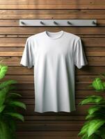 em branco branco camiseta para brincar Projeto ai generativo foto