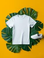 profissional branco camiseta para brincar Projeto ai gerado foto