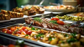 bufê jantar, jantar Comida celebração festa conceito. generativo ai foto