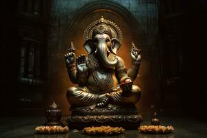 uma senhor Ganpati, ganesha. generativo ai foto