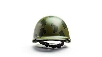 capacete exército isolado em branco fundo. generativo ai foto