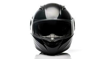 motocicleta capacete sobre isolar em branco fundo. generativo ai foto