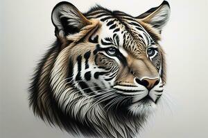 tigre cabeça com colorida fundo. ai generativo foto