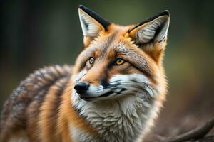 retrato do uma vermelho Raposa, vulpes vulpes. ai generativo foto