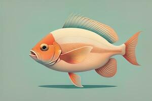 ilustração do uma peixe em uma azul fundo, vetor ilustração. ai generativo foto