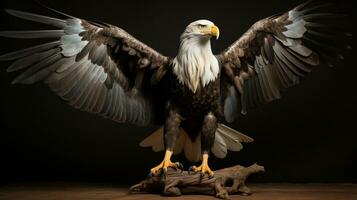 maduro americano Careca águia, retrato do animais selvagens, ai generativo foto
