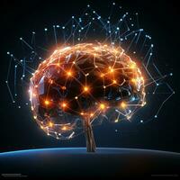 uma digital humano cérebro modelo futurista tecnologia desenvolvimento, humano projeto, a artificial inteligência, inteligente mente, ai generativo foto