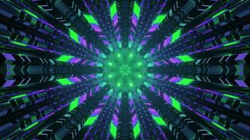 luzes de néon no túnel sci fi 4k uhd ilustração 3D foto