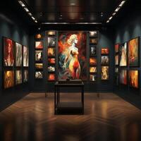 arte galeria foto exibição dentro museu, ai generativo