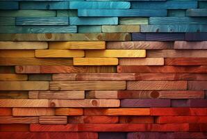 vintage colorida madeira textura fundo. generativo ai foto