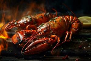 delicioso grelhado lagosta pronto para comer. generativo ai foto