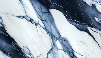 generativo ai, lustroso azul e branco mármore textura foto
