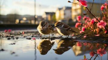 generativo ai, urbano coexistência animais selvagens dentro a coração do a cidade foto