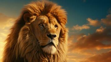 majestoso leão roaming a africano savana, ai generativo foto