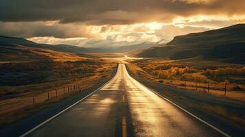 generativo ai, vagando horizontes capturando a essência do estrada viagens foto