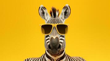 generativo ai, zebra suporte oculos de sol e pastel vibrações foto