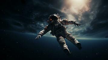 astronauta flutuando cósmico extensão. generativo ai foto