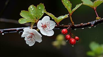 uma ramalhete do Rosa rosas sentado em uma de madeira Banco ai gerado foto