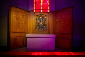 interior detalhe do Liverpool metropolitano catedral, romano católico catedral dentro Liverpool, norte Inglaterra, Unidos reino foto