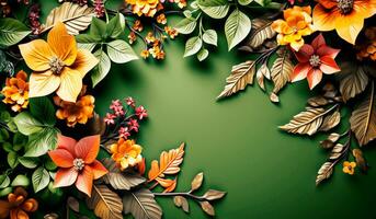 outono folhas fundo com livre espaço para texto. ai gerado foto