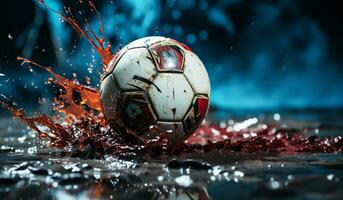 futebol bola dentro fantasia ambiente. conceito esporte. ai gerado foto