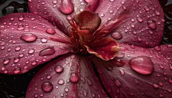 natureza beleza dentro uma solteiro flor, molhado com gotas de orvalho gerado de ai foto