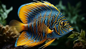 vibrante listrado palhaço peixe natação dentro lindo embaixo da agua recife gerado de ai foto