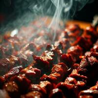 delicioso quente picante shish Kebab generativo ai foto