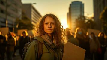 ativistas segurando cartão bandeiras. generativo ai foto