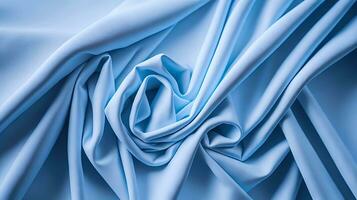 azul luxo tecido fundo com tecido textura seda ou lã têxtil material e 3d ilustração. gerado por IA foto