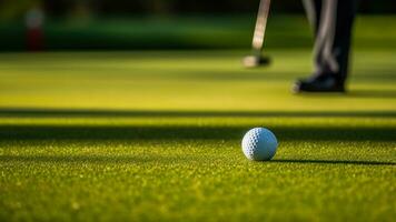 branco bola em a golfe curso generativo ai foto