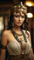 lindo mulher gostar rainha do Egito cleópatra. generativo ai foto