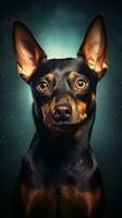 retrato do uma de raça pura miniatura pinscher. estúdio tomada. ai generativo foto